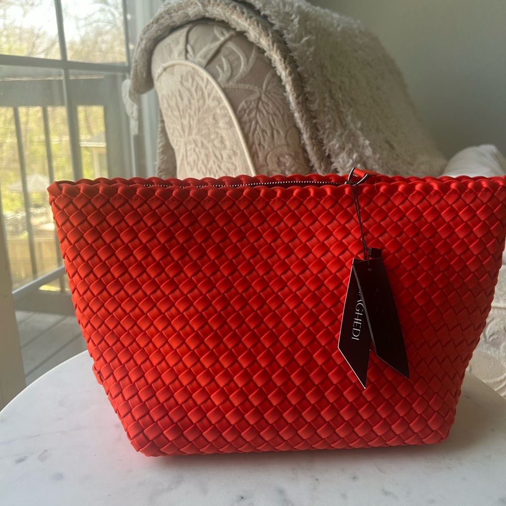 Naghedi Red Woven Cosmetic Pouch